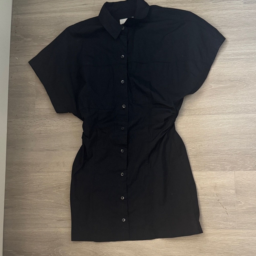 Abercrombie & Fitch Black Button-Front Mini Dress